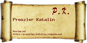 Preszler Katalin névjegykártya